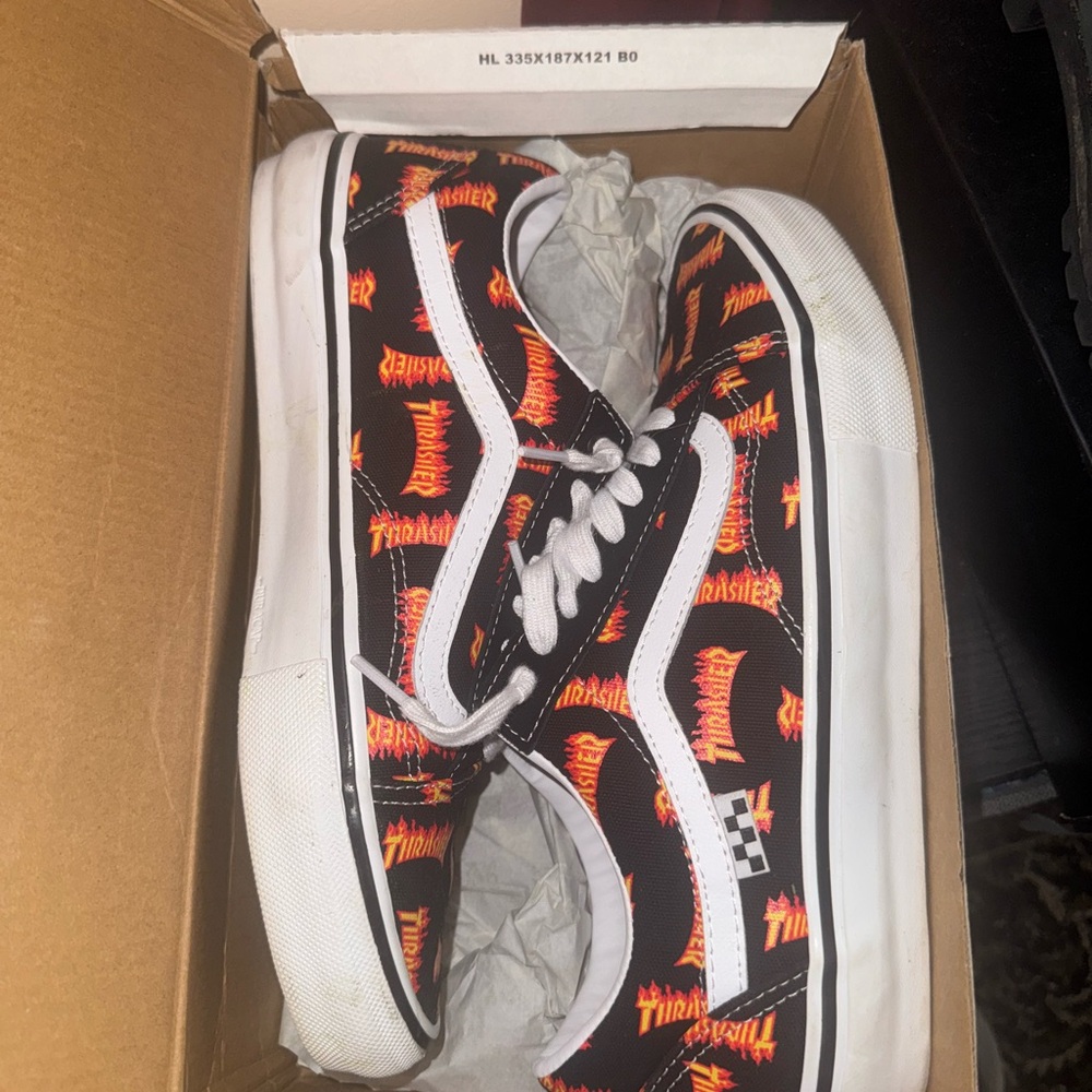 Thrasher Black and Multi Skate Shoes
